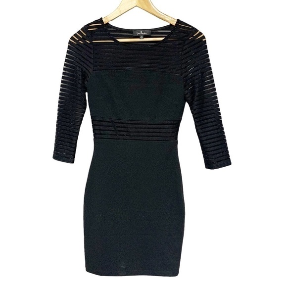 Lulu's Perfect Mesh Black Body Con Dress Size XS - Picture 2 of 11